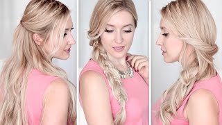Long Hair Tutorial ❤ Running Late Hairstyles For School ❤ Quick, Easy And Cute