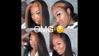 How I Colored And Installed This 360 Natural Kinky Straight Wig| Omg Queen