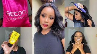 Everything Screams Class  Ft Recool | How To Curl Body Wave Wig Using A Straightener/Flat Iron
