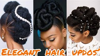 Elegant Hair Updos’ On Natural Hair : Bridal /Prom Inspo