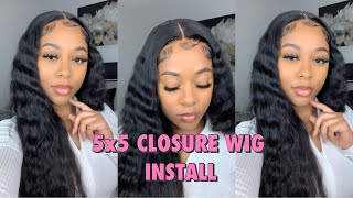 Detailed 5X5 Closure Wig Install With Crimps | Asteria Hair