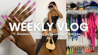 Weekly Vlog: Trying To Organize My Life , Reorganizing Wardrobe + At Home Content Day Ft Unice Hair