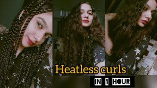 How To Curl Your Hair Without Heat | Heatless Curls In Just 1 Hour | Amazing Result Without Any Tool