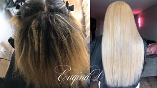 Balayage To Blonde With Microlink Extensions And Hair Tinsel Dark To Light And Shiny Hair