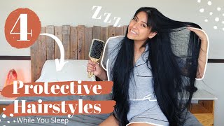 How To Sleep With Long Hair // Very Easy Minimal Protective Sleep Hairstyles // Indigenous Hair 2021