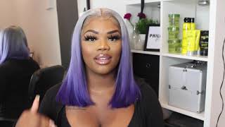 Grey/Lilac Frontal Wig  - Colour And Install With Missrfabulous