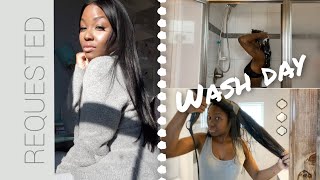 How To: Wash‍♀️Day Routine With My Sew In Extensions | Requested Video| April Sunny