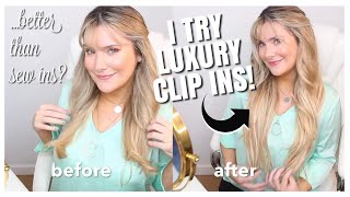 I Try Luxury Clip In Hair Extensions! Better Than Sew Ins ?! | Mhot Review