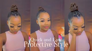 Braided Hairstyle(On Relaxed Hair) |Quick And Easy|Protective Style| No Heat|Beautifully Slayed