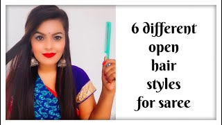 6 Sabse Different Hairstyles For Saree /साड़ी के लिए हेयरस्टाइल Open Hairstyles With Saree