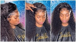Baby Hairs Galore❤️| Curly Fake Scalp Wig Lace Install | Eva Wigs
