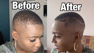  Female Fade Haircut W/ Design | Fuller Hairline Instantly W/ Toppick Hair Fibers (Alopecia)