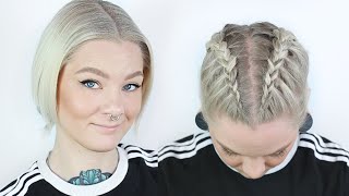 Growing Out My Pixie Cut: How To Dutch Braid Short, Awkward, Mullet Hair