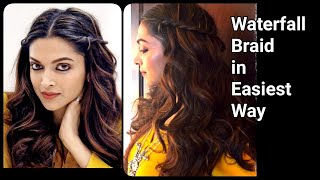 Waterfall Braid Hairstyle In Easiest Way! Hairstyle For Long/Medium Hair/ Indian Hairstyles