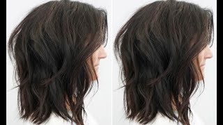 Quick Haircut: Shaggy Medium Length Bob Haircut Disconnected