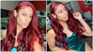 Blonde Highlights To Red Highlights ❤️| Color & Wig Install ❤️| Beauty Forever Hair ❤️