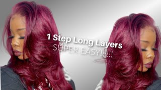 ♡ The Basics | 1Step Long Layers !!  Affordable 99J Burgundy Wig #Incolorwig