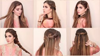 7 Eid Hairstyles 2021 | Easy And Quick Hairstyles | Long Hairstyles | How To Style Long Hair |
