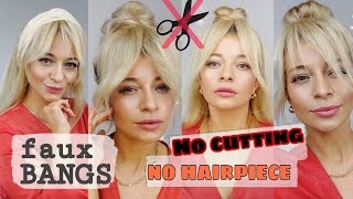 How To  Make Fake Bangs Without Cutting Your Hair ✂️ Faux Bangs Hairstyles