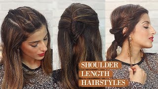 3 Super Quick & Easy Shoulder Length Hairstyles For School, College, Work | Knot Me Pretty