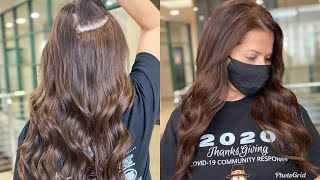 How To Install Hand Tied Hair Extensions! Waterfall Method |Invisible Bead Method | Nbr