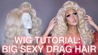 How To Tease & Style Big Curly Drag Queen Hair! Synthetic Wig Styling Tutorial