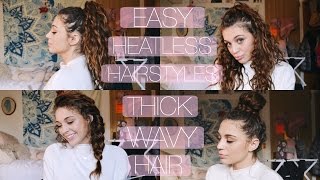 4 Easy Heatless Hairstyles For Thick Wavy/Curly Hair