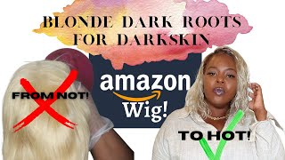 Affordable Amazon Wig | How To Dye Dark Roots On 613 Blonde Wig ! #613Darkroots #613Wig