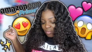 Curly Closure Human Hair Wig From Amazon!!! (Feat. Bly Hair)