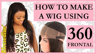 360 Lace Frontal Install Tutorial Wig Making L No Glue L No Hair Out