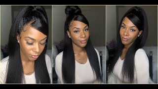 Omgherhair | Kinky Straight 360 Lace Wig Pre-Plucked Hairline Indian Remy Human Hair