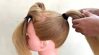 Easy Twisted  Ponytail Hairstyles || Simple Hair Tutorial For Medium Hair || Ponytail Updos