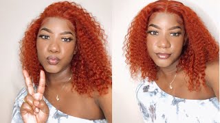 How To Style A T-Part Frontal Wig || The Best Curly Ginger Wig On Amazon || Ft Cenhiee Wigs ||
