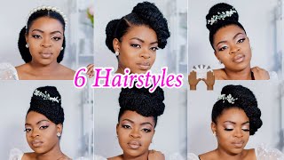 6 Elegant/Bridal Hairstyles/Updos On Natural Hair (Quick & Easy)