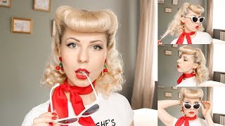 1950S Bumper Bangs & Victory Rolls Hairstyle Tutorial L Clasic Rockabilly Pinup