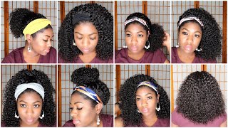 Betterlength Headband Wig Curly 3A/3B, 18 Inches (First Impressions, Review, Demo, 7 Hairstyles)