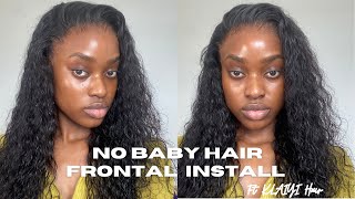 Sclap? No Baby Hair | Easy Frontal Water Wave Wig Install Ft Klaiyi Hair