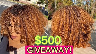 $500 Wig Giveawayhd Ombre Coily Curly Lace Front Wig! Undetectable Wig Install! Her Given Hair