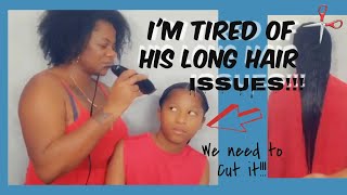 Watch Me Cut His Extremely Long Hair | Cutting Tailbone Length Hair | Extremely Long Hair | Styled