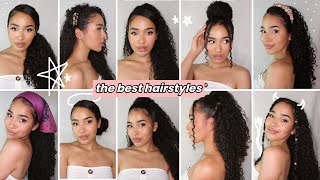 10 Easy Hairstyles For Curly Hair - Summer 2020 ✨