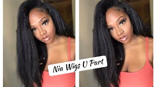 How To Install Kinky Straight U Part Wig ? (2020) No Sewing! Easy & Fast Hair Tutorial 丨Niawigs