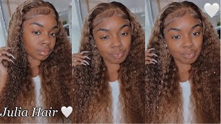 Pre Colored Blonde Highlight Curly Wig Install Ft. Julia Hair | Luxury Tot