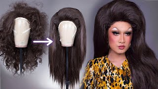 Wig Transformation: 60S Inspired Teased, Double Stacked Straight Hair | Wig Styling Tutorial