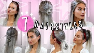 7 Straight Hair Heatless Hairstyles! Simple & Easy! | Lyssryann