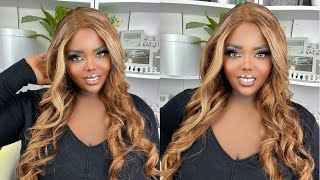 How To Slay & Style Body Wave Hair Blonde Highlight Lace Frontal Wig | Ft. Unice Hair Amazon
