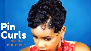 Pin Curls On My Pixie Cut | Relaxed Short Hair | Hair Tutorial | Leann Dubois