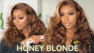‍♀️Unice Silky Honey Blonde Voluminous Highlighted Wig Review/Install|Minimal Babyhairs|Re'Bian