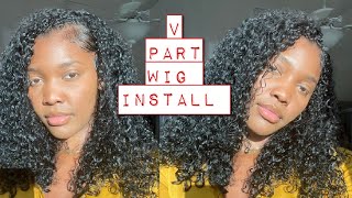 Your U Part Wig Just Upgraded|How To Install A V Part Wig | Nadula Curly V Part Wig Tutorial Install