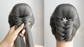 New Style French Braid Bun Hairstyles - Latest Updo Hairstyle For Wedding | Very Easy Hairstyle Bun