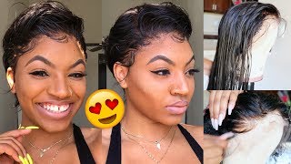 Cutting/Styling/Installing Full Lace Wig + Blending Natural Hair